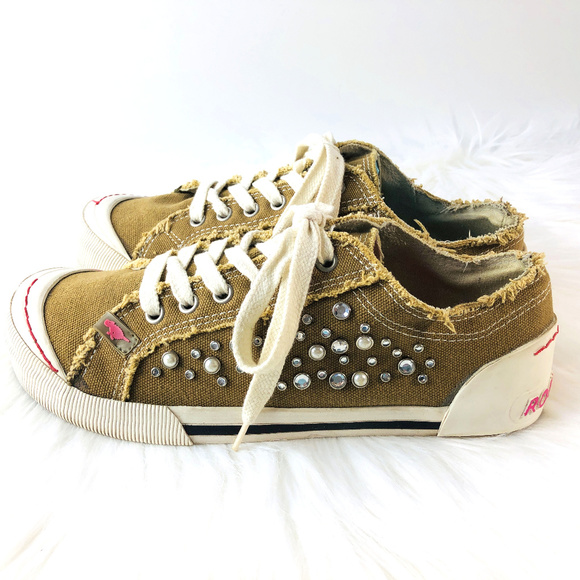 Rocket Dog Shoes - VTG Rocket Dog Canvas Pearl & Crystal Sneakers